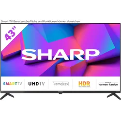 G (A bis G) SHARP LED-Fernseher Fernseher schwarz LED Fernseher