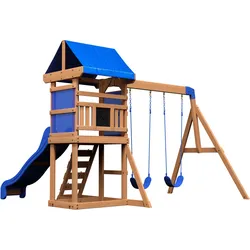 Backyard Discovery Aurora Spielhaus aus Holz Schaukel / Rutsche One Size