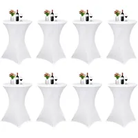 luxuskollektion Husse Stehtisch Bistrotisch 70 x 110 cm Weiß