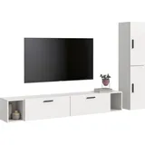 xonox.home Xonox Wohnwand, Weiß, Holzwerkstoff, 259x182x34 cm Wohnzimmer, Wohnwände, Anbauwände