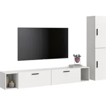 xonox.home Xonox Wohnwand, Weiß, Holzwerkstoff, 259x182x34 cm Wohnzimmer, Wohnwände, Anbauwände