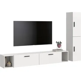 xonox.home Xonox Wohnwand, Weiß, Holzwerkstoff, 259x182x34 cm Wohnzimmer, Wohnwände, Anbauwände