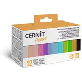 Cernit CEASS002C Set mit 12 Farben Ofenhärtende Polymer-Modelliermasse