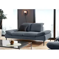 2,5-Sitzer W.SCHILLIG "enjoy&MORE", blau (marine r66), B:232cm H:87cm T:110cm, Chenille-Flachgewebe R66 (85% Polyester, 15% Nylon);Longlife Xtra-Leder Z59: Glattleder mit modischer Prägung. Hautstärke 0, 9 - 1, 1 mm;Stoff S37 (100% Polyester), Sofas, Sitztiefenverstellung, Füße schwarz pulverbeschichtet, Breite 232 cm