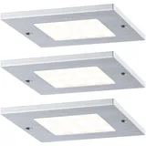 Paulmann 93561 LED Möbelleuchte Set Leaf eckig incl. 3x4,7 Watt Schrankleuchte Alu gebürstet Schranklicht Alu Küchenlampe 2700 K