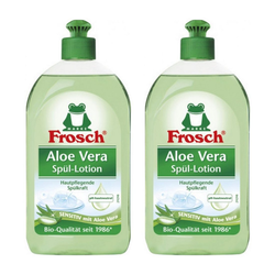 FROSCH Spülmittelspender 2 x Frosch Spül-Lotion Spülmittel Sensitiv Aloe Vera Geschirrspülmittel 500ml