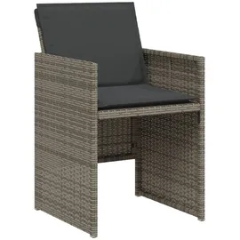 vidaXL 3-tlg. Bistro-Set mit Kissen Grau Poly Rattan
