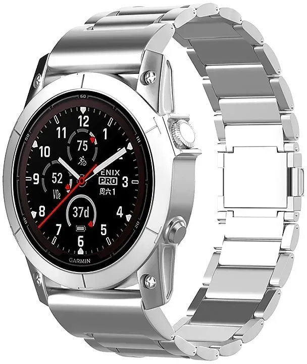 Strap-it Amazfit T-Rex Ultra 2 Armband Titan für Amazfit T - Silber - Magnetischer Verschluss