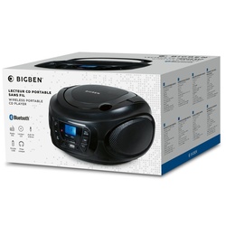 BigBen tragbarer CD Player CD62 schwarz Bluetooth USB MP3 FM Radio AU387278 CD-Player