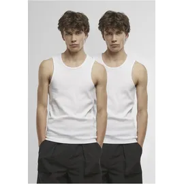 URBAN CLASSICS Ribbed Undershirt 2-Pack - weiß,