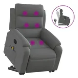 vidaXL Massagesessel mit Aufstehhilfe Dunkelgrau Stoff