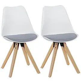 Wohnling Esszimmerstühle WL5.025 weiß, grau Kunststoff, 2 St.
