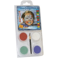 Eulenspiegel 204528 - Motiv-Set Meerjungfrau, 4 Farben, 1 Pinsel, 1 Anleitung, für ca. 40 Masken, Karneval, Motto-Party