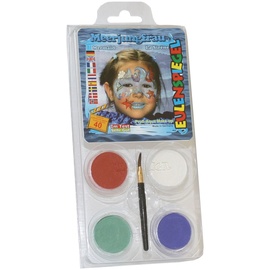 Eulenspiegel 204528 - Motiv-Set Meerjungfrau, 4 Farben, 1 Pinsel, 1 Anleitung, für ca. 40 Masken, Karneval, Motto-Party