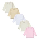 TupTam Unisex Baby Wickelshirt Langarm 5er Pack, Farbe: Mädchen 2, Größe: 68 - 68