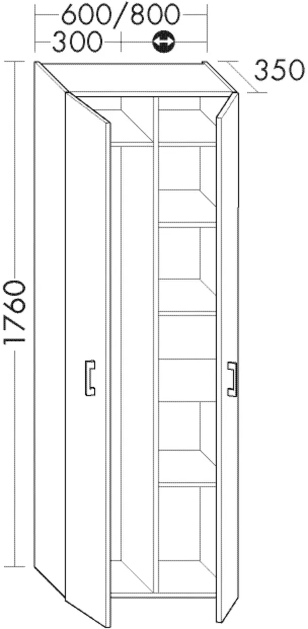 Burgbad Hochschr.Sys30 PG2 Echo 1760x600x350 Eiche Dekor Caramel, HSGZ060RF7228 HSGZ060RF7228