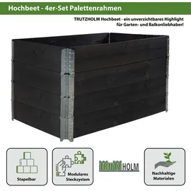 Trutzholm Hochbeet Palettenrahmen 120 x 80 x 80 cm Schwarz