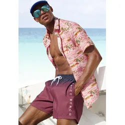 Badeshorts VENICE BEACH, Herren, Gr. S (46/48), N-Gr, bunt (marine, bordeaux), Recycling-Polyester, Microfaser, Farbverlauf, kontrastfarbene Details, Badehosen, mit Farbverlauf