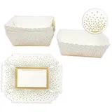 Frau WUNDERVoll® Kuchen Backformen 24 Stück, Gold Punkte zum zusammenstecken/Mini Kuchenform Backformen, Backförmchen, Muffin Backform, Papierbackform, Förmchen Papier Kastenform Einweg Backform