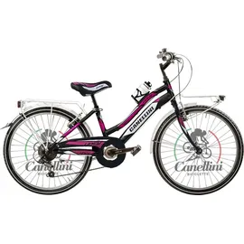 biciclette canellini Kinderfahrrad Mtb 24 Lincy 6V Canellini – 24“ (Schwarz/Fuxia) - Schwarz/Rosa