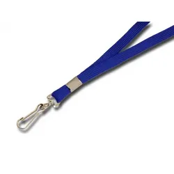 Umhängeband / Lanyards / Schlüsselanhänger aus Polyester mit drehbarem Simplexhaken, Farbe: blau - 10 Bänder
