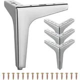 HAUSS SPOLE Möbelfuß Metall-Dreieck-Möbelfüße Möbelbeine, Moderne Sofa-Beine Füße, (Dreieck Höhe 10cm Tischbeine Möbel Füße Fuß, 4-St., Dreieck Belastbar Bis 800 KG Mit Schrauben, 4-St), DIY Ersatz Schrank Sofa Couch Stuhl TV-Schränke Schubladen Nachttisch silberfarben 17 cm
