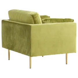 VCM Sessel Boom Textil 110 x 84 x 86 cm Grün/Gold mit Kissen