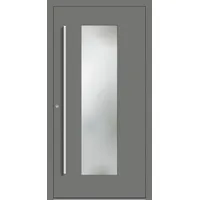Aluminium Haustür RC2 "BENJA" 90 mm Graualuminium RAL 9007 beidseitig innen öffnend DIN links