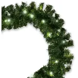 Gartenpirat Künstliche Tannengirlande Türgirlande 80 LED kaltweiß Weihnachten außen