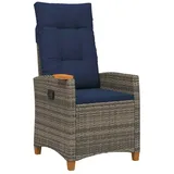 vidaXL Gartenstuhl Liegestuhl 62 x 64 x 112 cm blau/grau