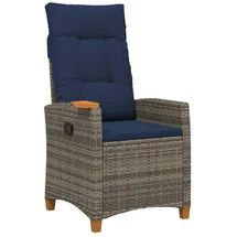 vidaXL Gartenstuhl Liegestuhl 62 x 64 x 112 cm blau/grau