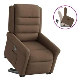 vidaXL Relaxsessel mit Aufstehhilfe Stoff 91,5 x 102,5 x 91,5 cm Braun mit Liegeposition