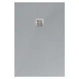 stano. Mineralguss-duschwanne Extra Flach Sierra Grau 100x150 cm Ablaufschutz Chrom