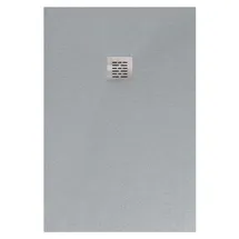 stano. Mineralguss-duschwanne Extra Flach Sierra Grau 100x150 cm Ablaufschutz Chrom