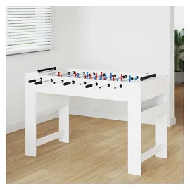 vidaXL Tischfußballtisch Weiß 125 x 60,5 x 80 cm Holzwerkstoff