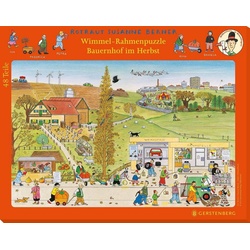 Gerstenberg Verlag Puzzle Wimmel-Rahmenpuzzle Herbst Motiv Bauernhof, Puzzleteile