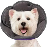 Halskrause für Hund, Halskrause Katze, Schutzkragen Hund, Atmungsaktiver Hundehalskragen FüR Kleine, Mittlere Und GroßE Hunde, Verstellbarer Hunde-Erholungskragen Nach Der Operation - Lila M