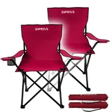 24move 24MOVE® Campingstuhl Faltstuhl, 2er Set, schwarz, mit Getränkehalter und Tragetasche Outdoor, faltbar max. 100kg, Angerstuhl, Klappstuhl