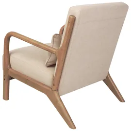 Beliani Sessel Skovde Stoff 72 x 71 x 70 cm Beige mit Kissen