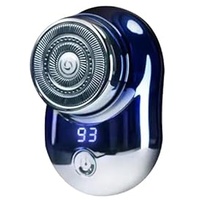 Mini-Rasur, USB-Elektrorasierer mit LED-Ladeanzeige, tragbarer Rasierer, Nass- und Trockenrasierer für Männer, für Zuhause, Büro, Geschäft, Reisen (Farbverlauf blau)