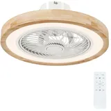 Rutaqian Deckenventilator Deckenventilator mit Beleuchtung Fernbedienung LED, Ventilator Deckenleuchte, 40 W Lampe mit Ventilator weiß