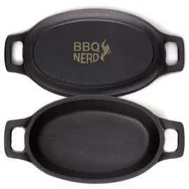 bbq nerd Servierpfännchen Schwarz, Metall, oval 11x18x21 cm Grills