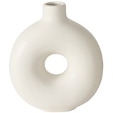 Boltze Vasen Set Lanyo weiß, Blumenvase aus Keramik, runde Form, Maße 17x7x20 cm,