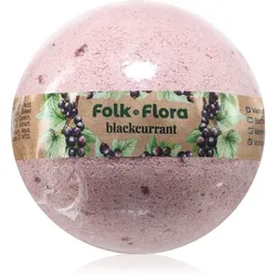 Folk & Flora Blackcurrant Badebombe mit einer erfrischenden Wirkung 130 g