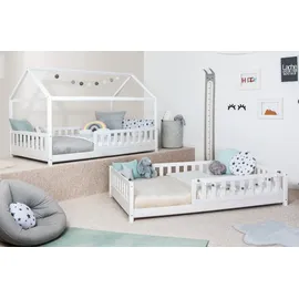 TICAA Hausbett Duo 100 x 200 cm Kiefer massiv weiß