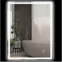 Homcom Badspiegel mit Beleuchtung 90x70 cm LED Spiegel Wandspiegel