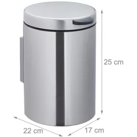 Relaxdays Kosmetikeimer 3 l Silber