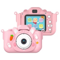 Kind Ja Niedliche Kinderkamera,HD-Doppelkamera,Digitalkamera,Fotografien Kinderkamera (Foto, Video, Musik, lustige Spiele) rosa