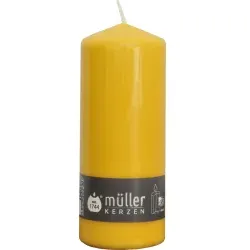 Müller Kerzen Stumpenkerze, goldgelb 2011807037 , 1 Packung = 6 Stück, (Ø x H): 70 x 180 mm