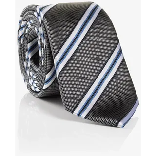 Krawatte MONTI "THOMA", Damen, grau (grau gestreift), Seide, gestreift, Krawatten, aus reiner Seide – mit klassischem Streifen-Dessin und Twill-Struktur